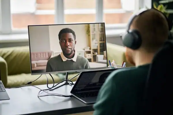 Man attending online mediation Seaham MIAMS session